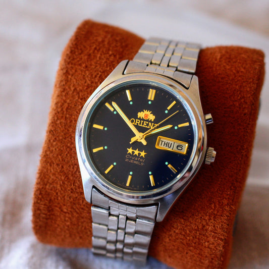 Orient 3 Star Crystal Blue Dial Automatic Watch - EM5Y-C0 - 1990s