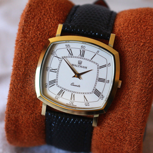 Vintage Waltham Swiss Made Roman Dial Ceramic Dress Watch - 26605 - 1980s