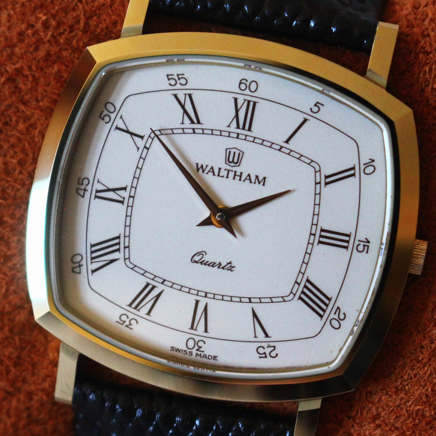 Vintage Waltham Swiss Made Roman Dial Ceramic Dress Watch - 26605 - 1980s