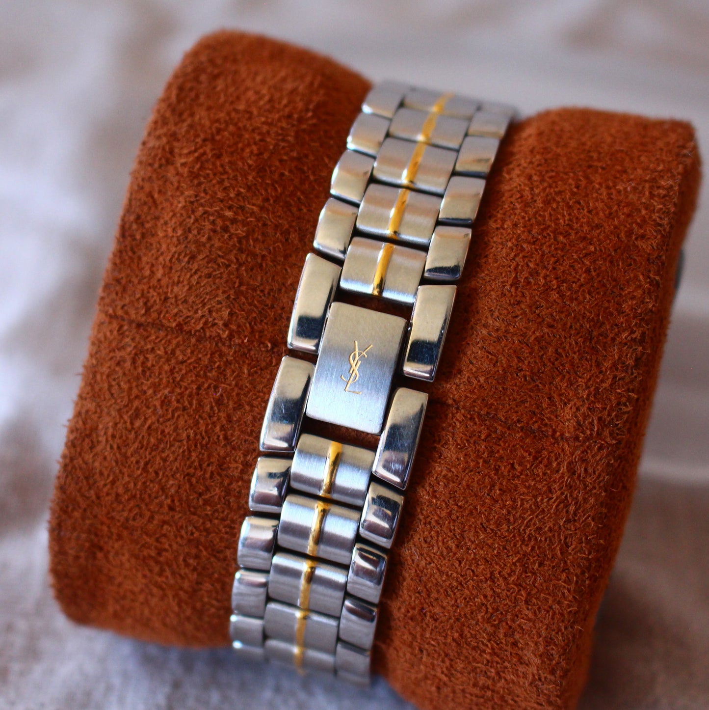 Neo-Vintage YSL Two Tone Black Roman Dial Quartz Womens Dress Watch - 1990s