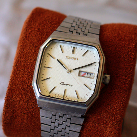 Seiko Chronos Quartz Day-Date Steel Vintage Watch - 7433-5010 - 1990
