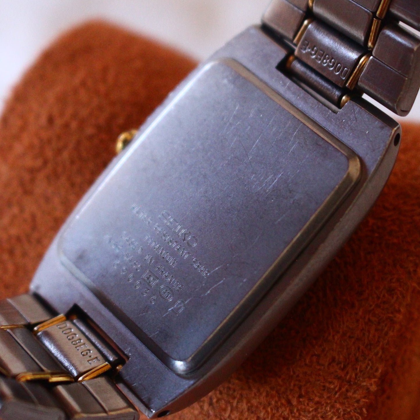 Vintage Seiko Spirit Titanium Watch - Patterned Dial Tank - 7N33-5A30 - 1996