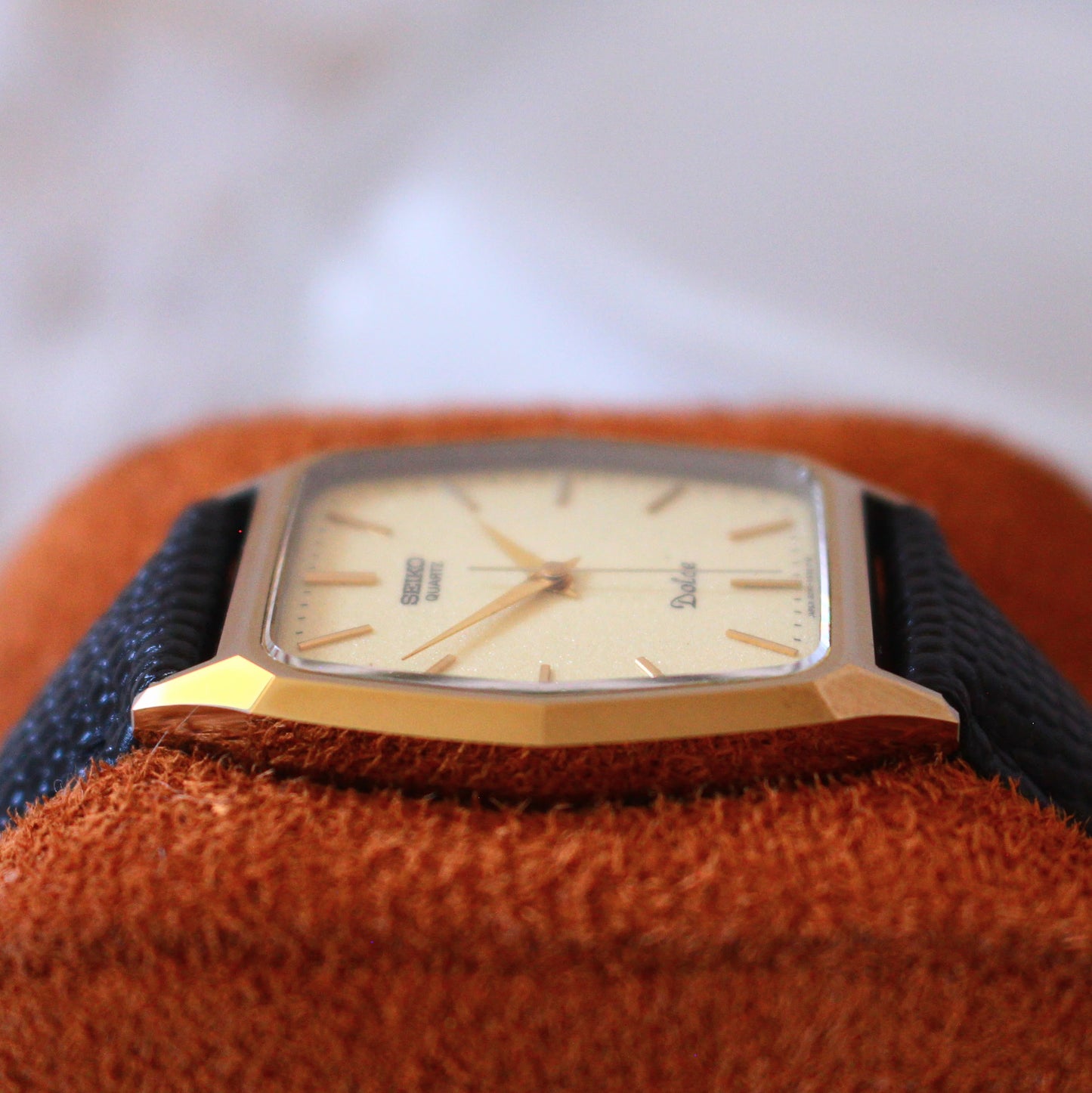 Vintage Seiko Dolce Gold Dial NSAG Hard Alloy Dress Watch - 6030-5480 - 1982