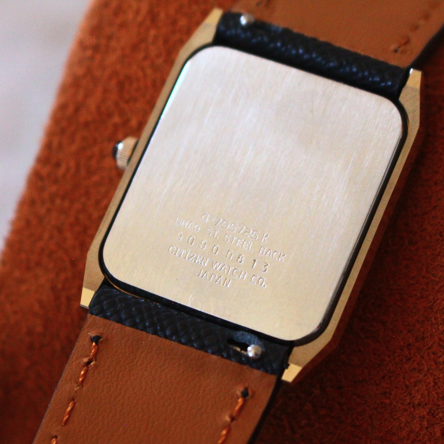 Vintage Citizen Exceed Ceramic Tank Dress Watch White Dial - 4-795725 - 1980s