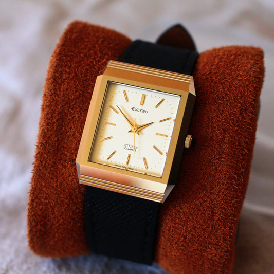 Vintage Citizen Exceed Ceramic Tank Dress Watch White Dial - 4-795725 - 1980s