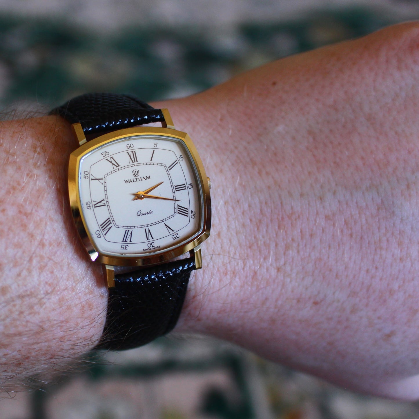 Vintage Waltham Swiss Made Roman Dial Ceramic Dress Watch - 26605 - 1980s