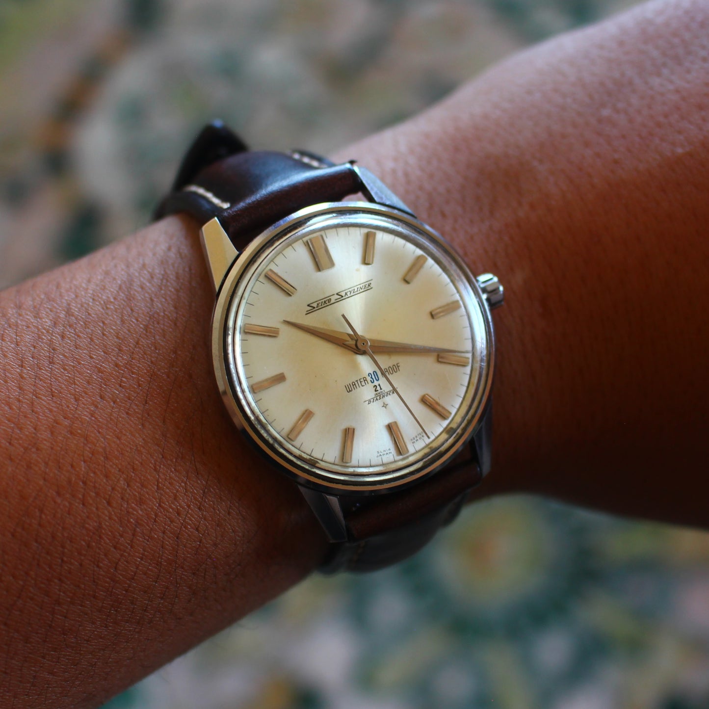 Vintage Seiko Skyliner 21J Silver Sunburst Mechanical Watch - 14092 - 1960s