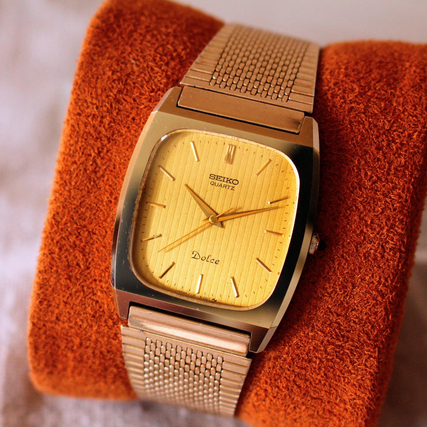 Vintage Seiko Dolce Tungsten Carbide Square Mens Watch - 7731-5100 - Made 1983