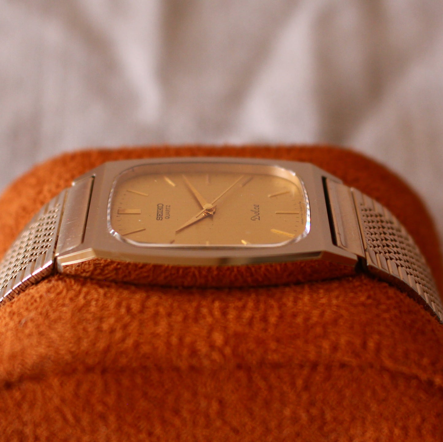 Vintage Seiko Dolce Tungsten Carbide Square Mens Watch - 7731-5100 - Made 1983