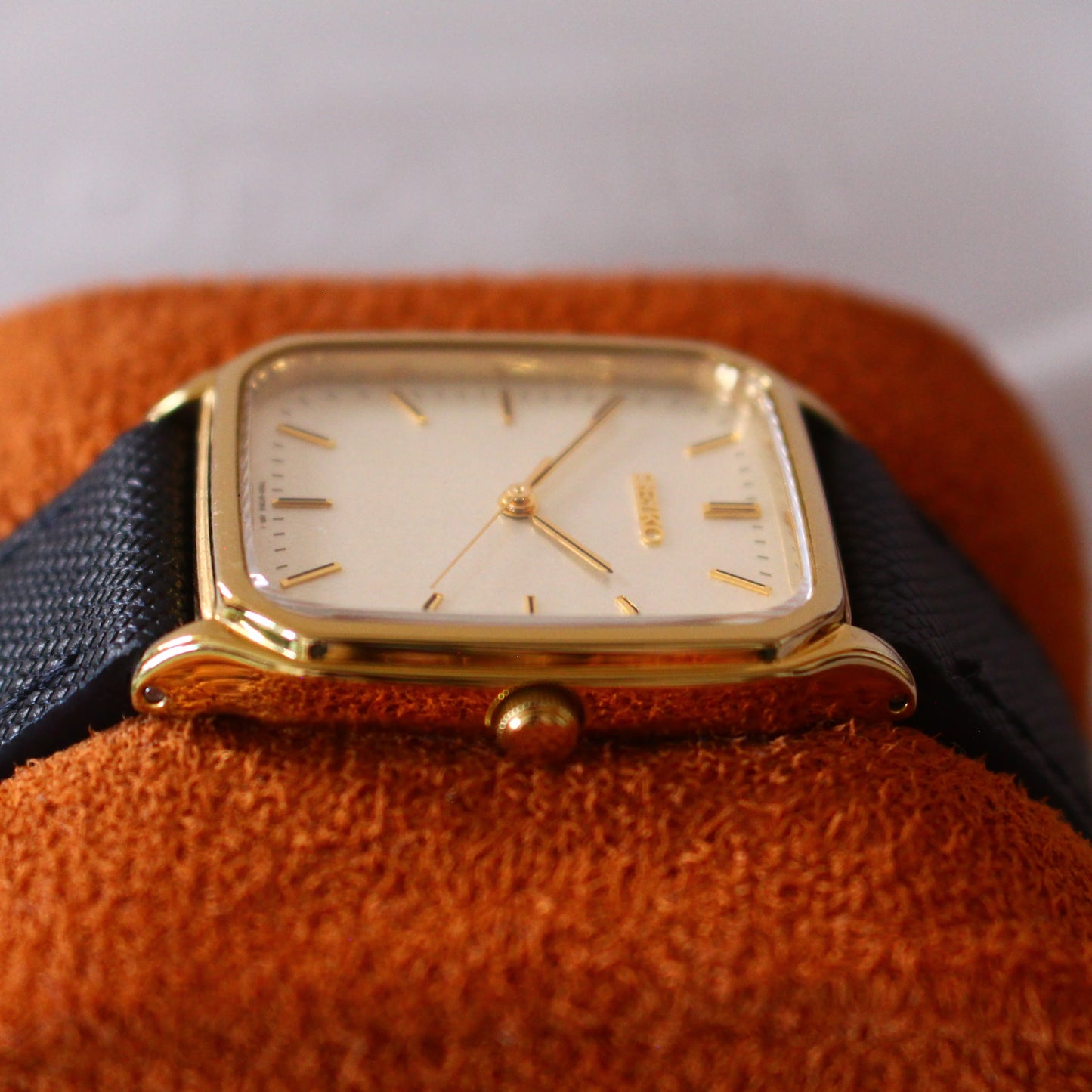 Neo-Vintage JDM Seiko Gold Tank Rectangular Dress Watch - 7N01-0FA0 - 2006