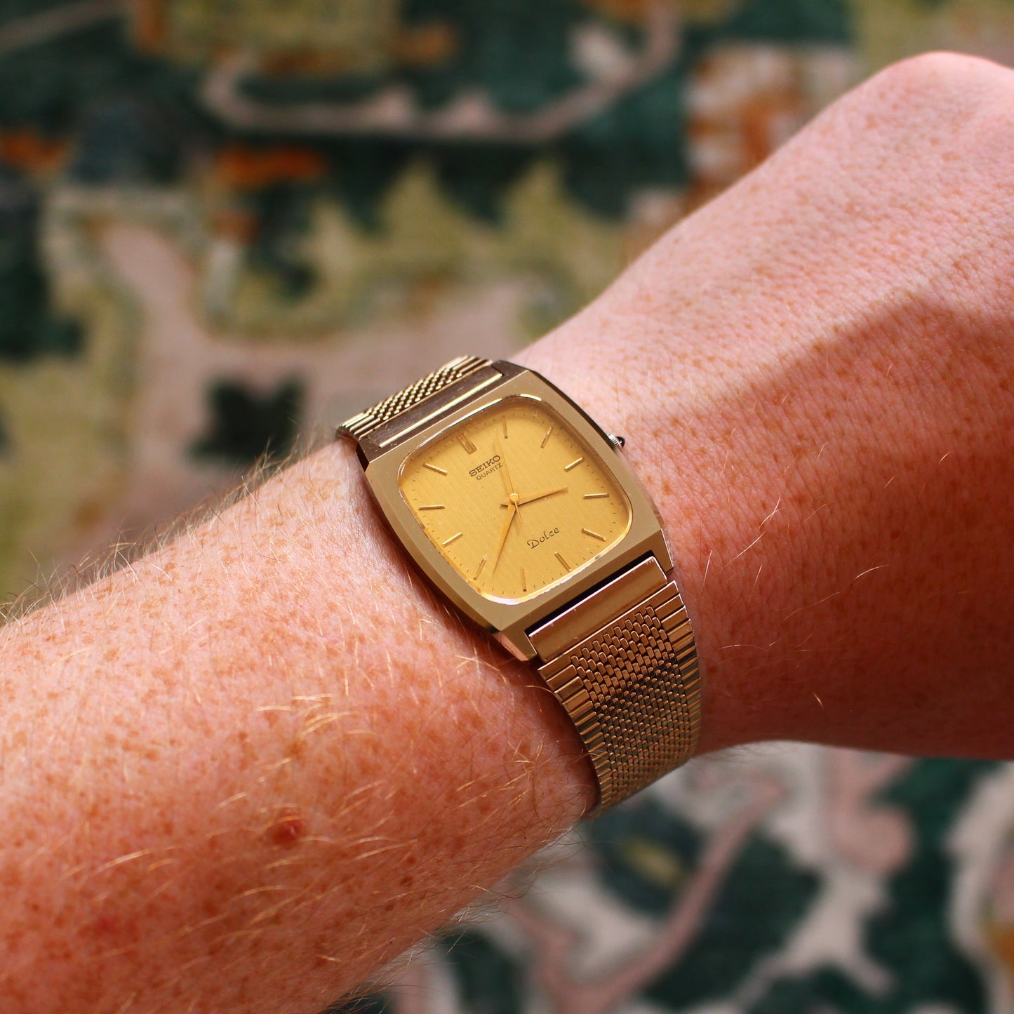 Vintage Seiko Dolce Tungsten Carbide Square Mens Watch - 7731-5100 - Made 1983