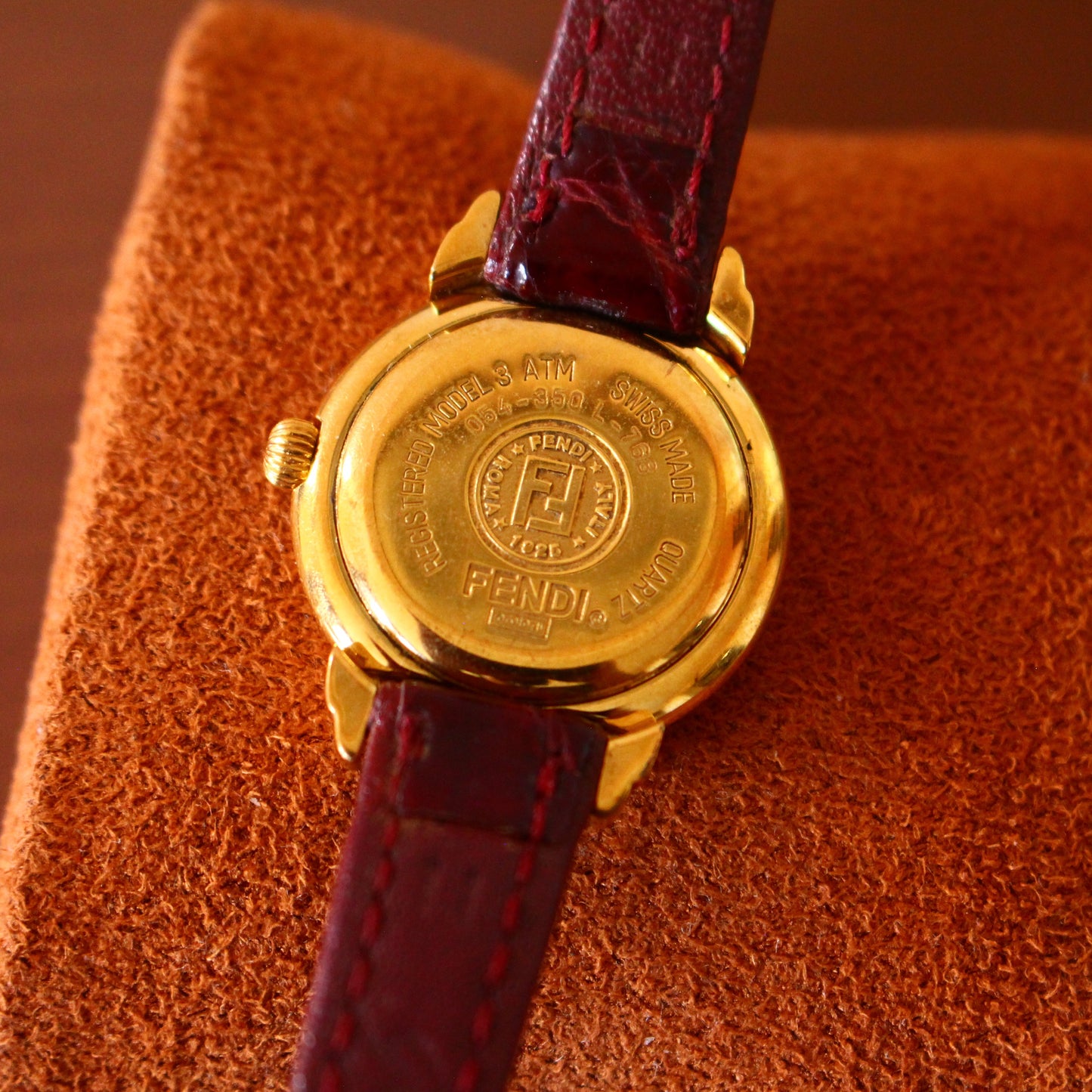 Vintage Fendi Art Deco Ladies Womens Watch - Swiss - Textured White Dial - 1990s