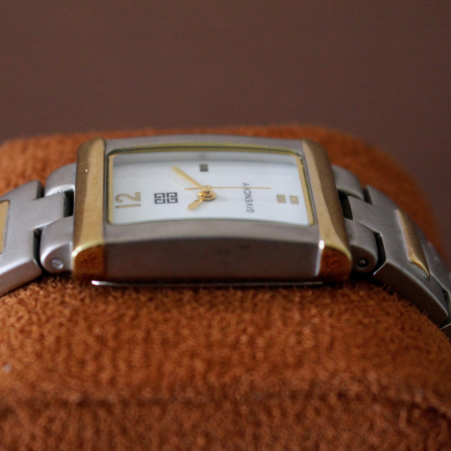 Vintage Givenchy Womens Ladies Two Tone Square Swiss Tank Style Watch - 1990s