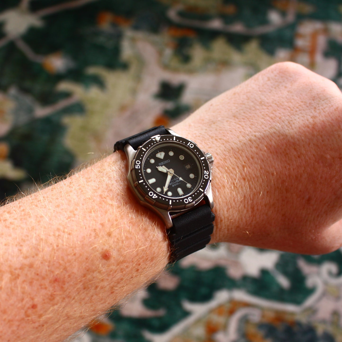 Seiko Scuba Diver Titanium Black Dial Mens Watch - 7N35-6110 - 2004