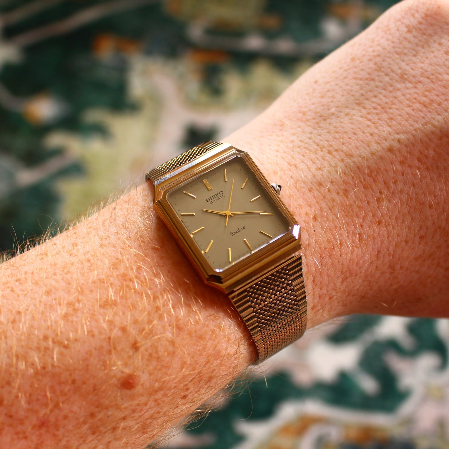 Vintage Seiko Dolce Gold Square Dress Watch – 5931-5490 – 1982