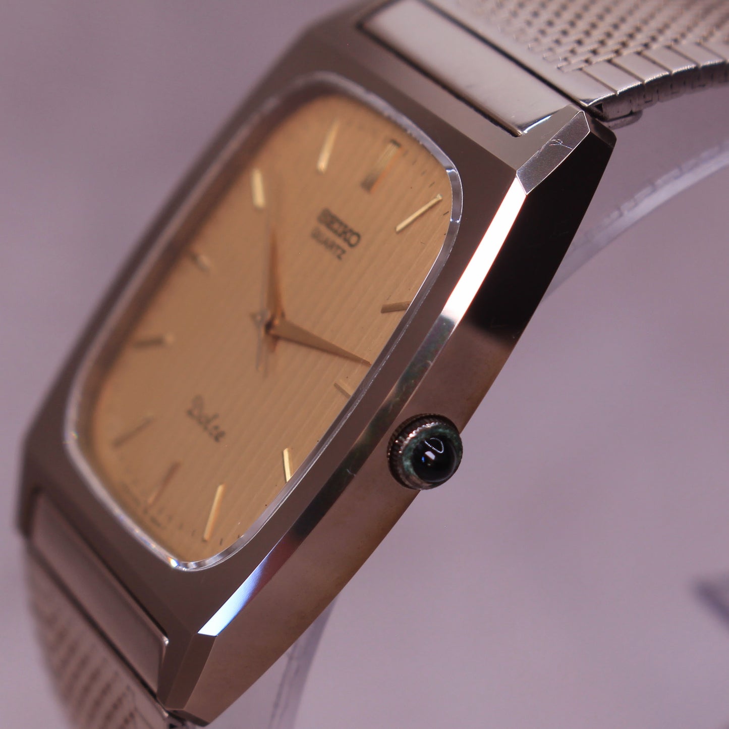 Vintage Seiko Dolce Tungsten Carbide Square Mens Watch - 5931-5341 - 1981