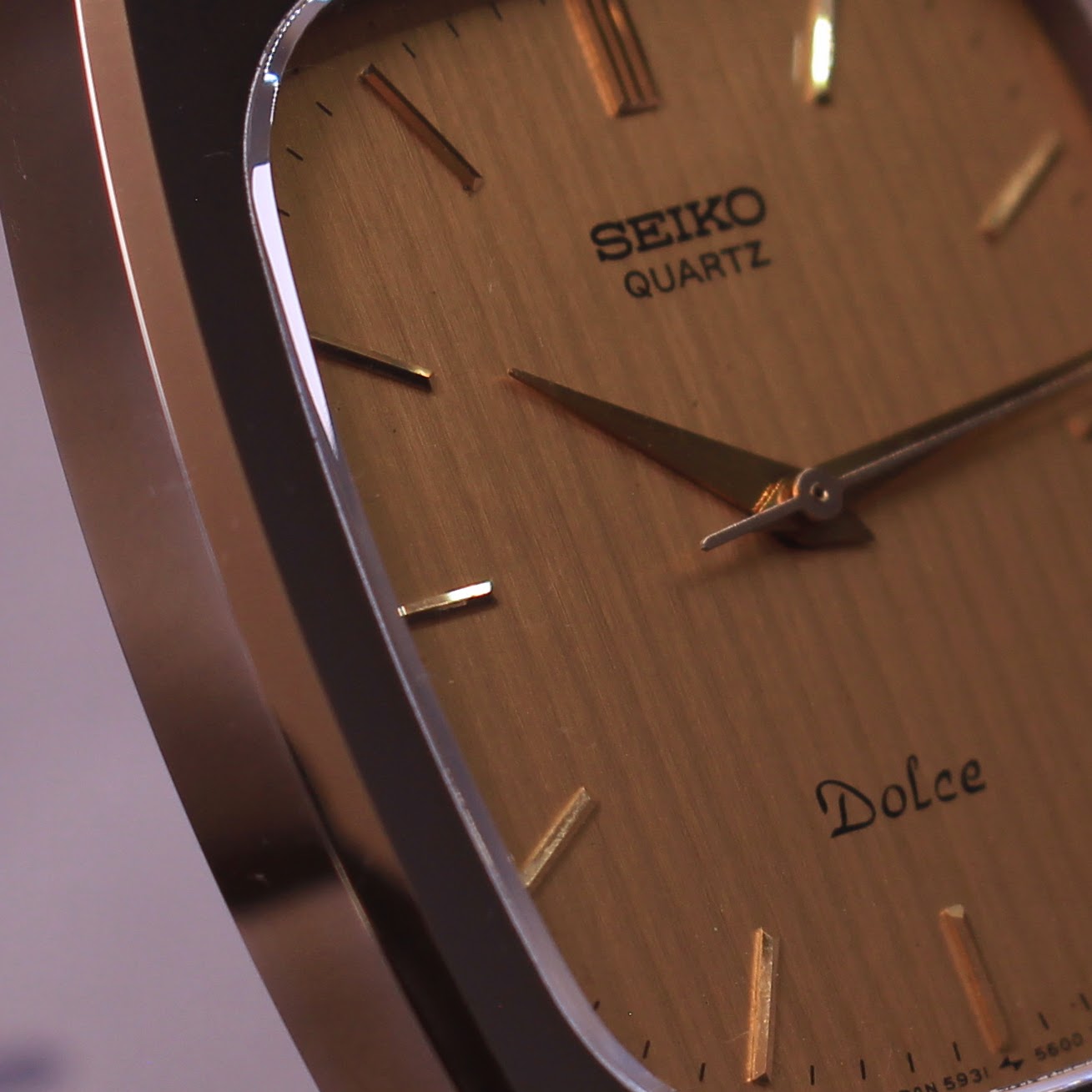 Vintage Seiko Dolce Tungsten Carbide Square Mens Watch - 5931-5341 - 1981