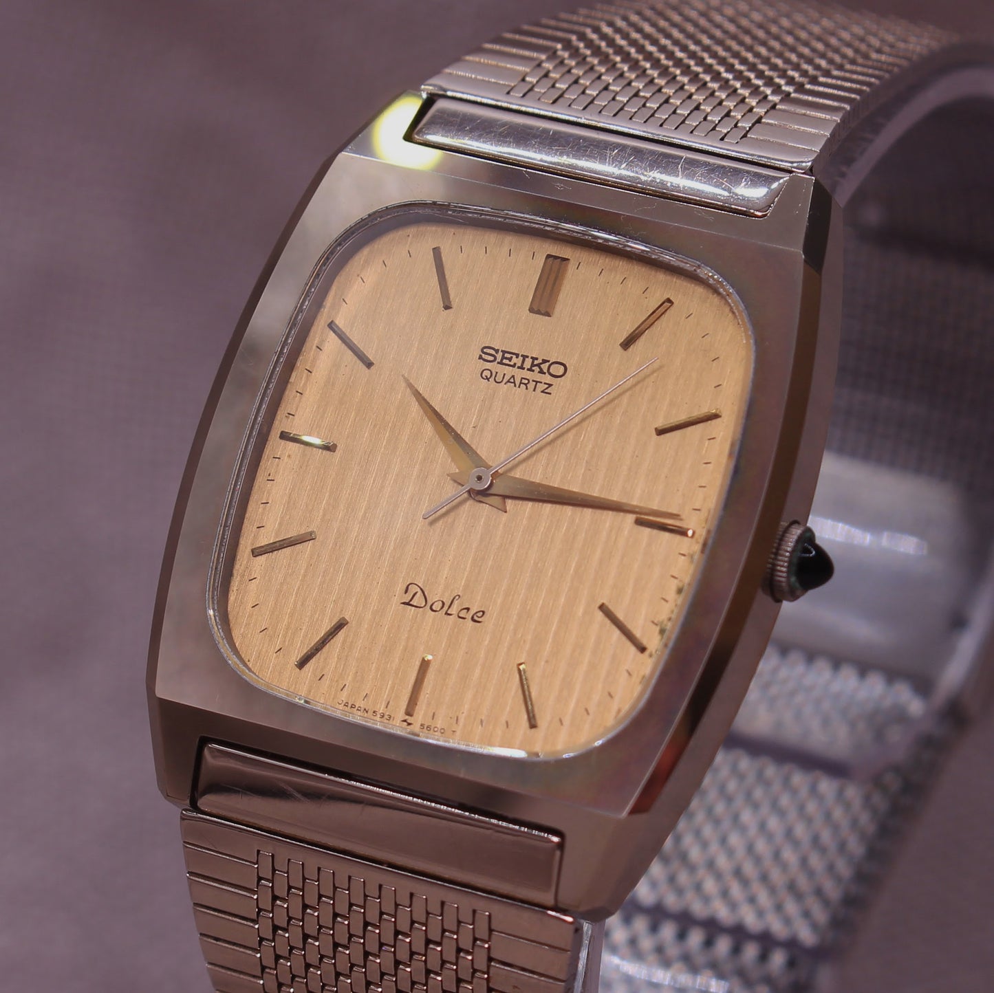 Vintage Seiko Dolce Tungsten Carbide Square Mens Watch - 5931-5341 - 1981