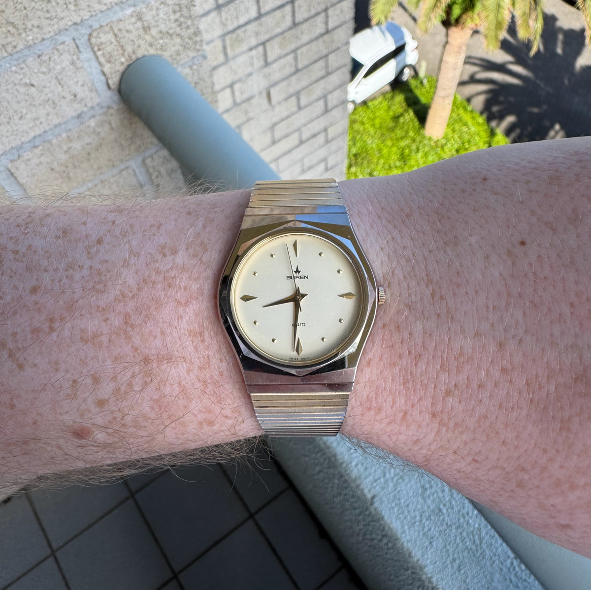Buren Swiss quartz two-tone dress watch, view 6