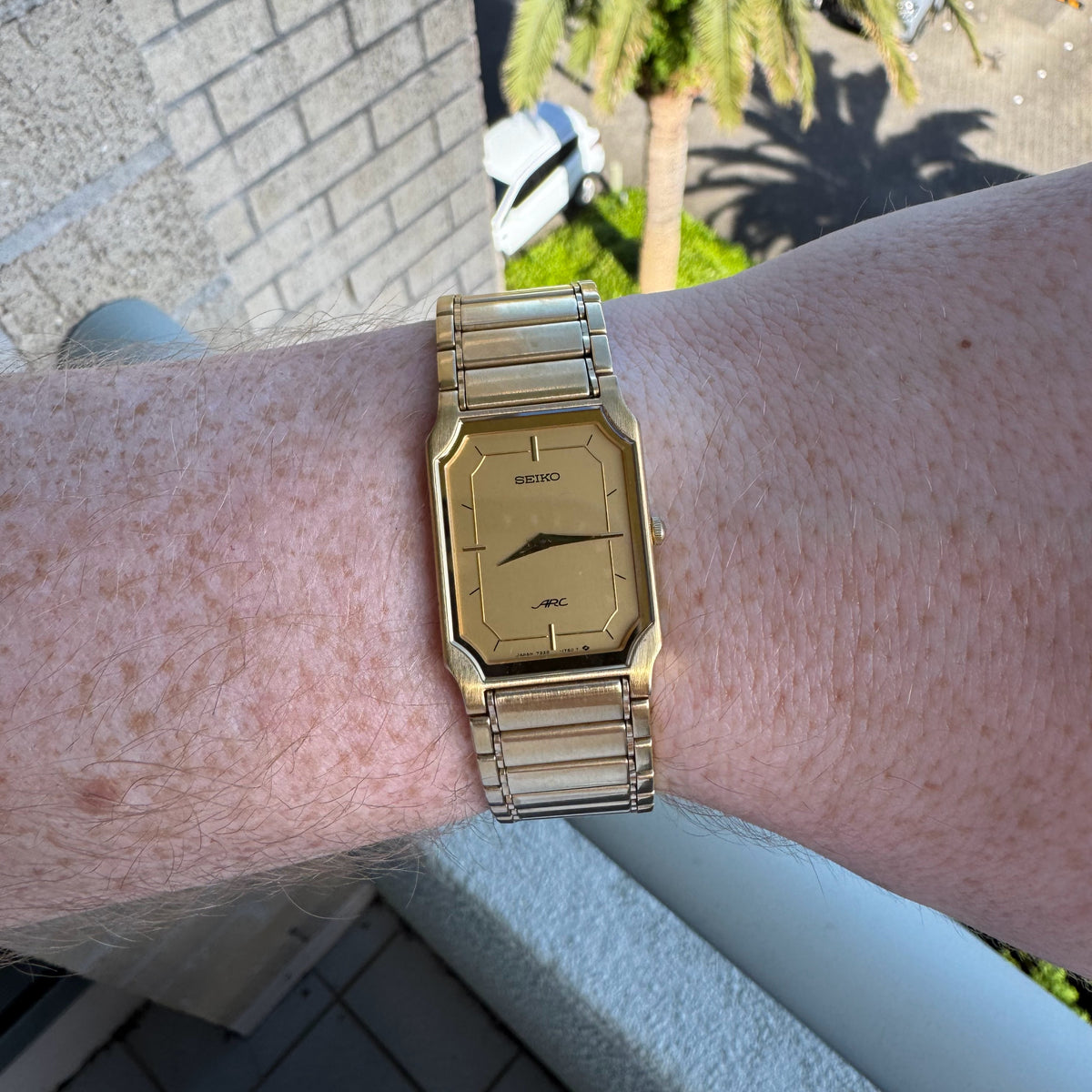 Seiko ARC ultra-thin gold dress watch 7320-6460, view 6