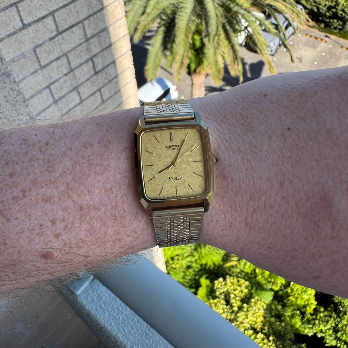 Seiko Dolce NSCG gold mesh dress watch 7731-5040, view 6