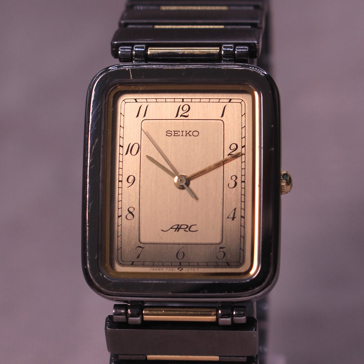 Vintage Seiko ARC Ultra-Slim Tank Mens Watch - 7321-5850 - 1985