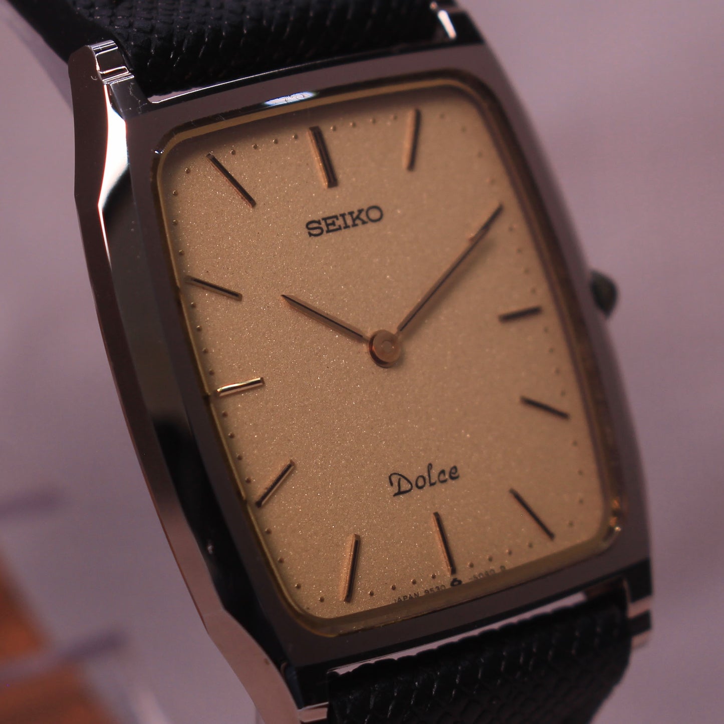 Vintage Seiko Dolce Tank Tungsten Carbide Dress Watch - 9530-5030 - 1986