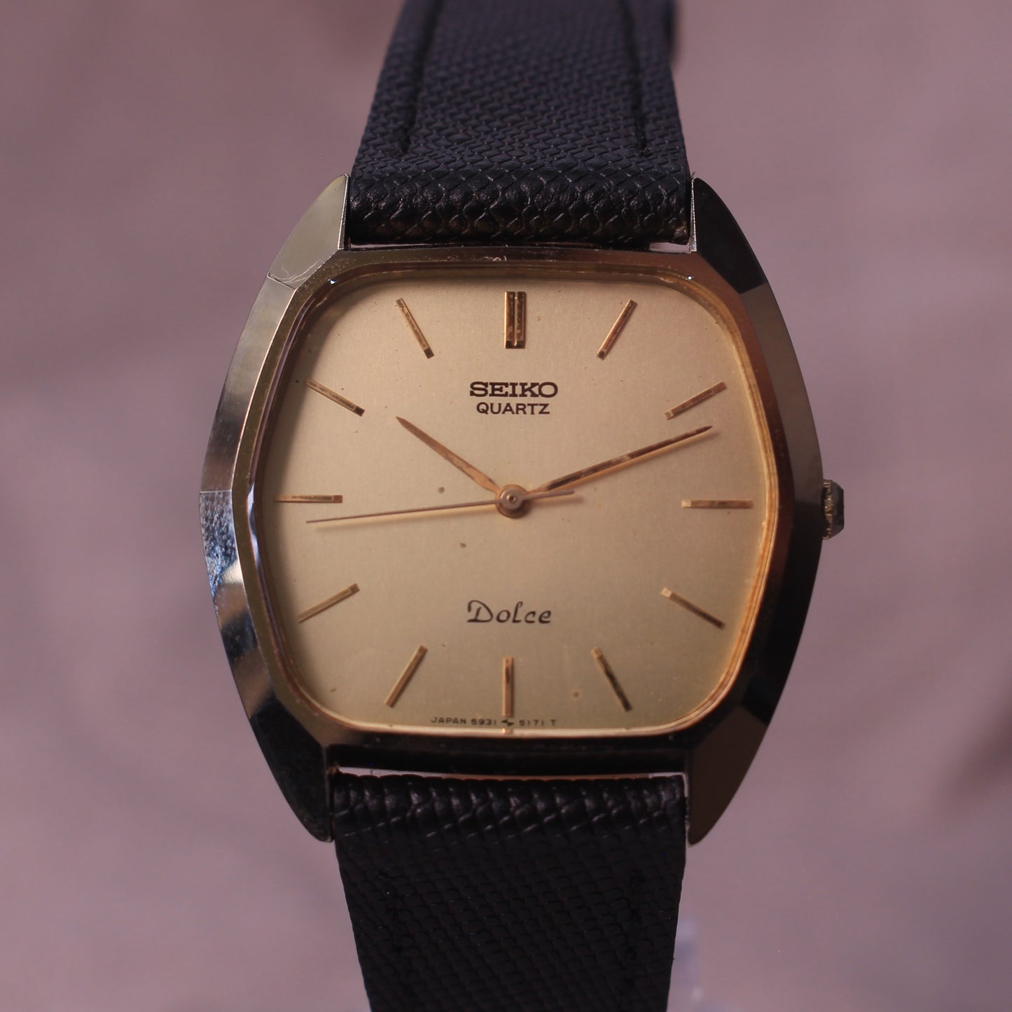 Vintage Seiko Dolce Mens Hexagonal Dress Watch - Tungsten - 5931-5180 - 1980