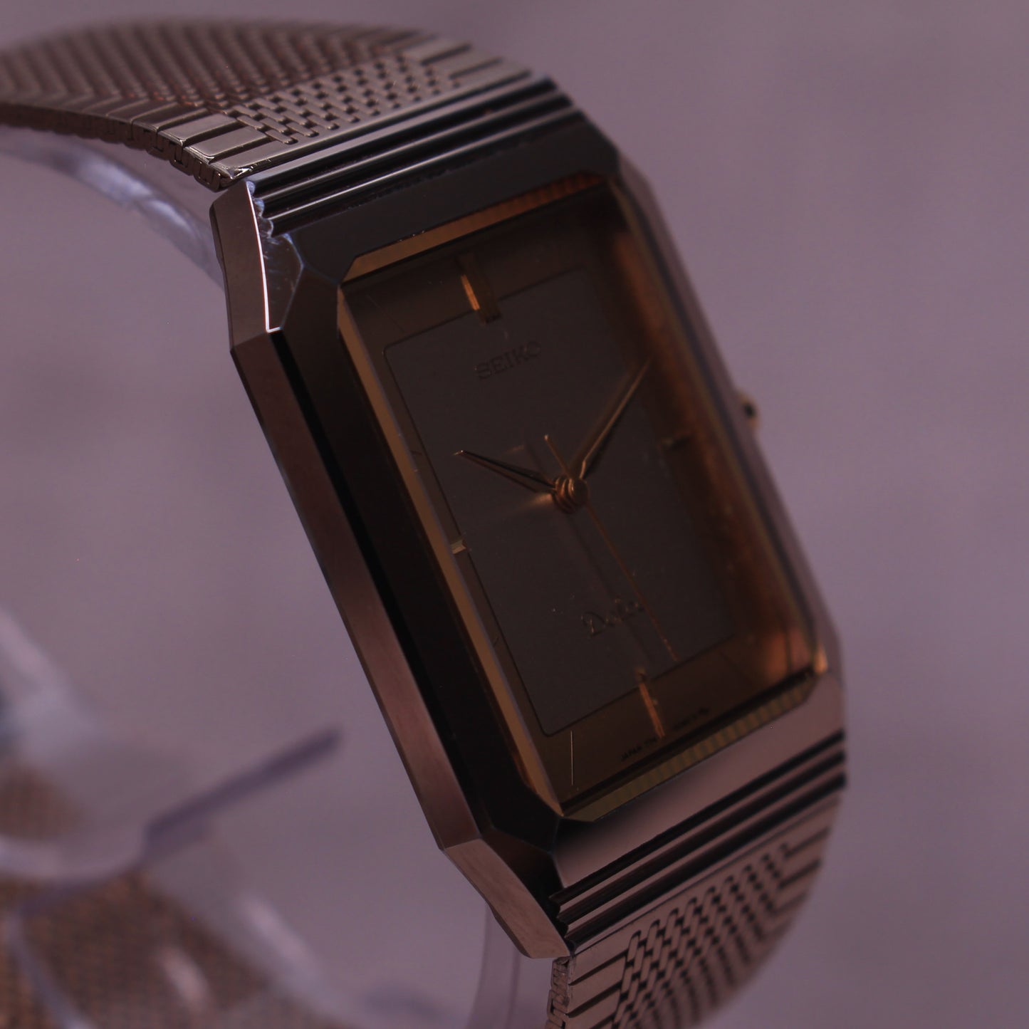 Vintage Seiko Dolce Tank Mens Dress Watch - Original Bracelet - 7741-508A -1985