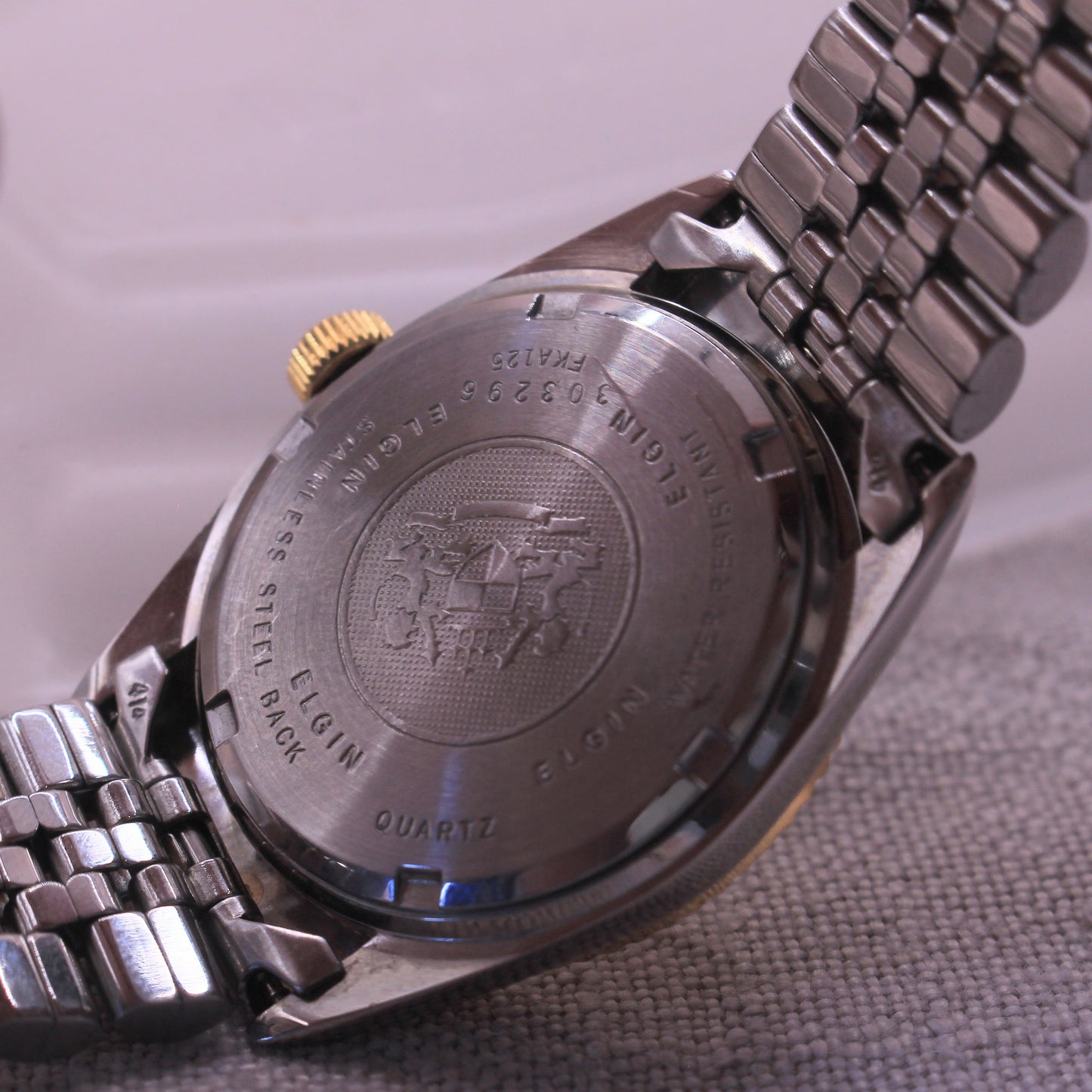 Vintage Elgin Day-Date Quartz Deluxe Watch - Two Tone Presidential Style