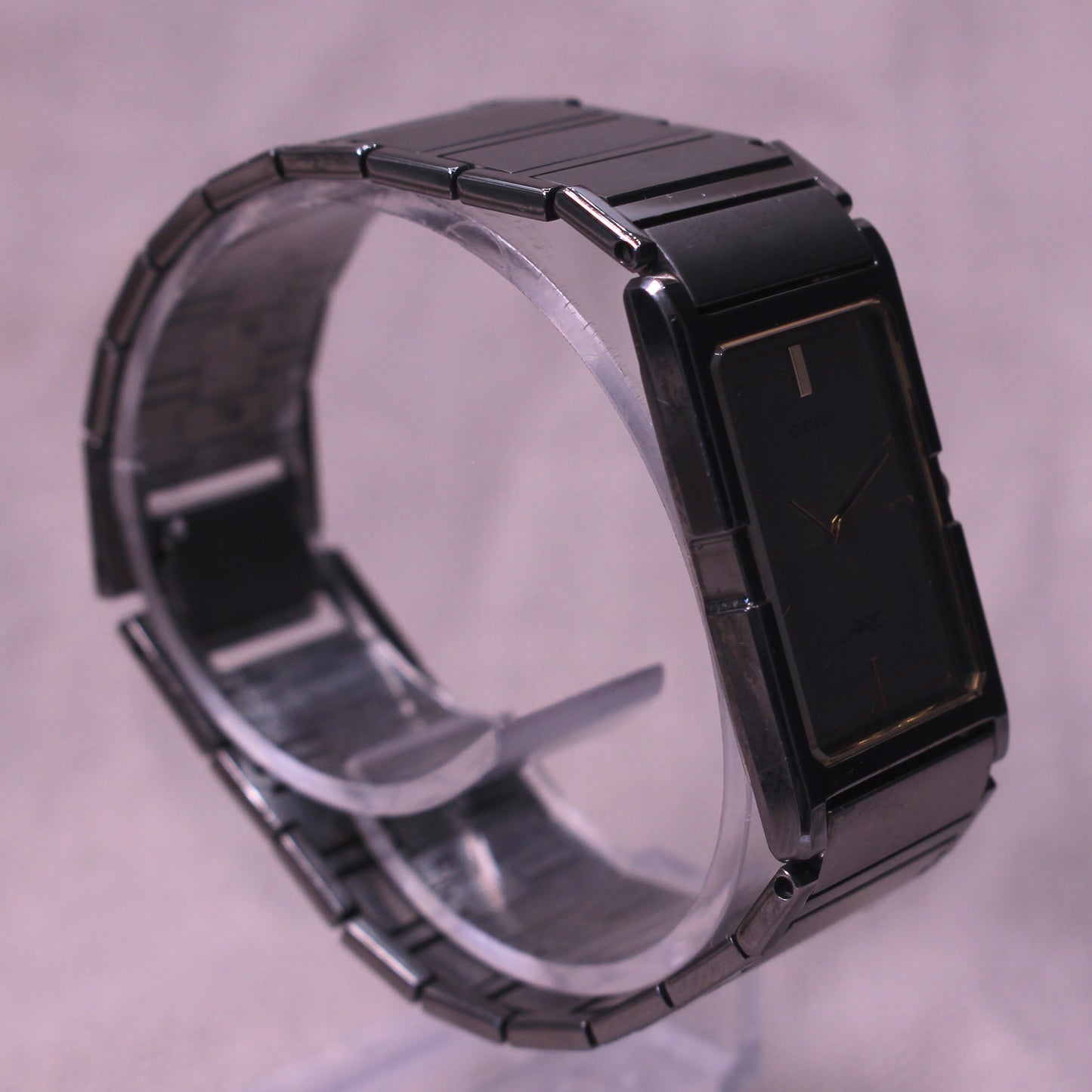 Vintage Seiko ARC Tank Dress Watch Brushed Grey Dial - 1220-5230 - 1985