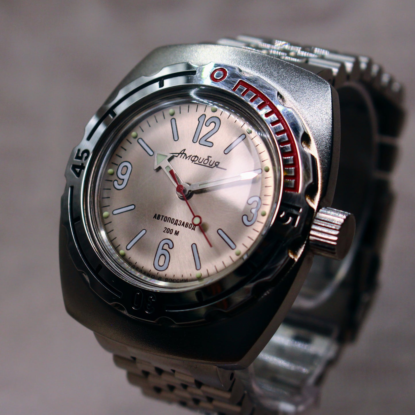 Vintage Vostok Amphibia 200m Automatic Diver Russian Mens Watch
