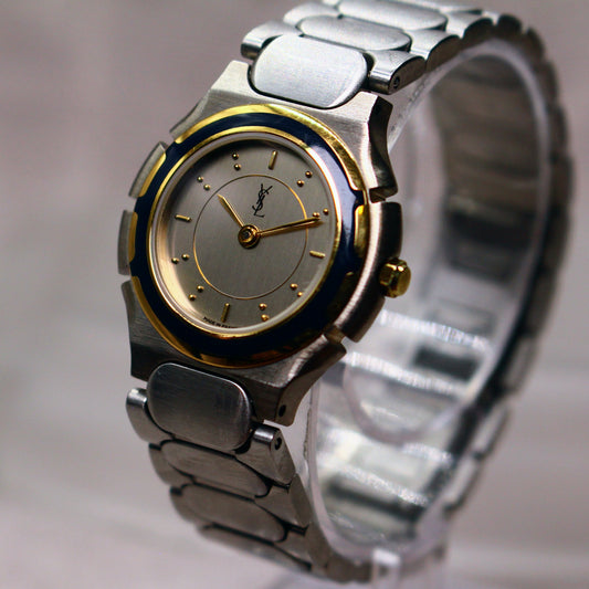 Neo-Vintage YSL Two-Tone Ladies Dress Watch - Made in France - 1990s