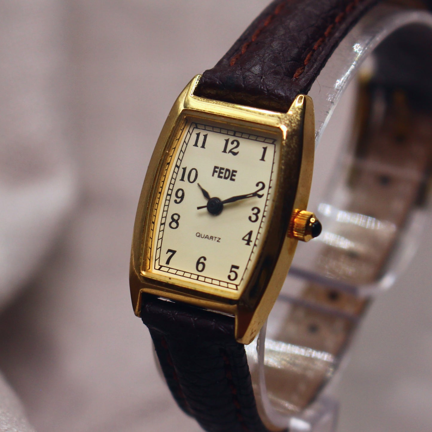 Vintage FEDE Tank Womens Dress Watch - Gold Tone - 1990s