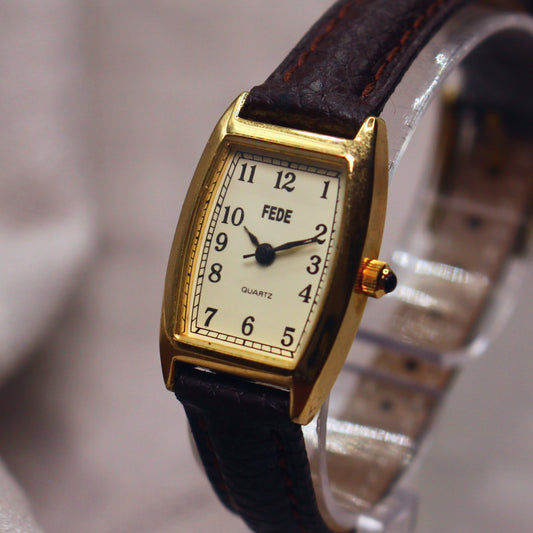 Vintage FEDE Tank Womens Dress Watch - Gold Tone - 1990s