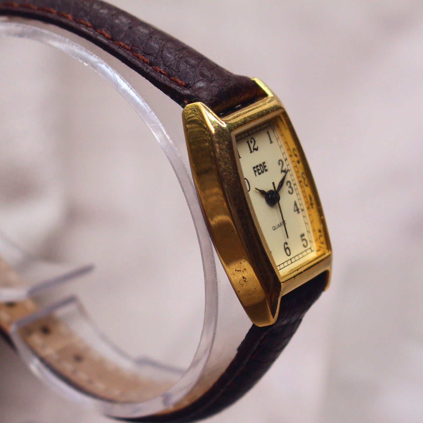 Vintage FEDE Tank Womens Dress Watch - Gold Tone - 1990s