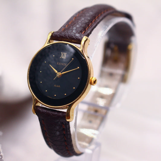 Vintage Alba Estate Womens Black Dress Watch - V701-1M50 - 1990s