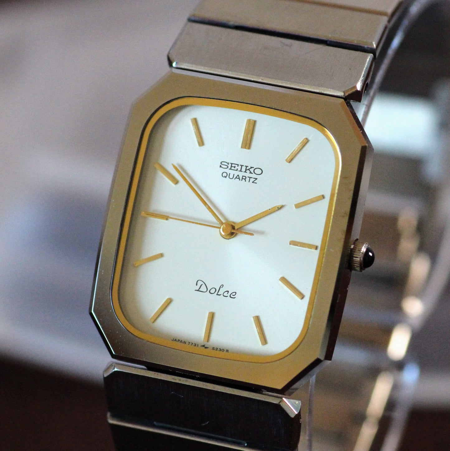 Vintage Seiko Dolce Tungsten Mens Tank Watch - 7731-5200 - 1985