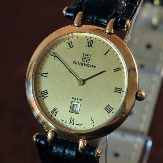 Vintage Givenchy Paris Womens Gold Dress Watch - Swiss Quartz