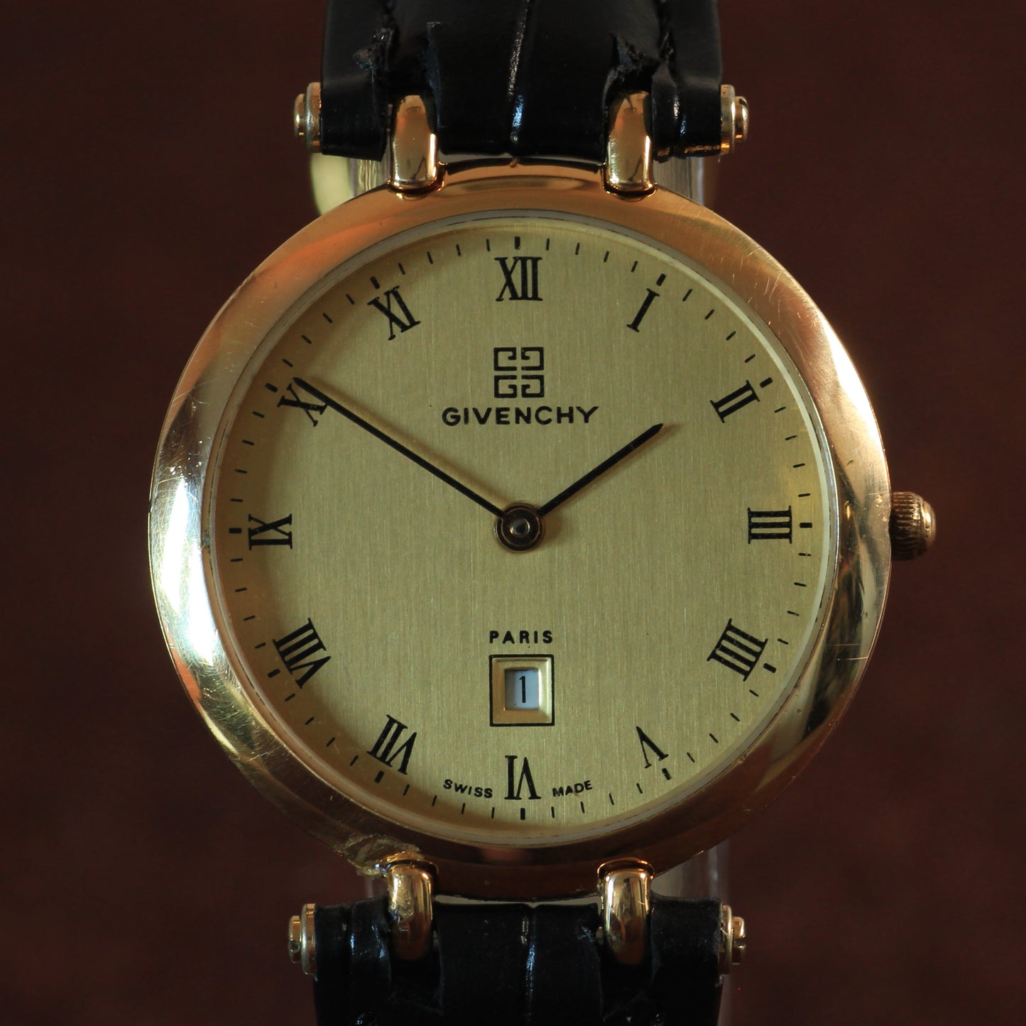 Vintage Givenchy Paris Womens Gold Dress Watch - Swiss Quartz