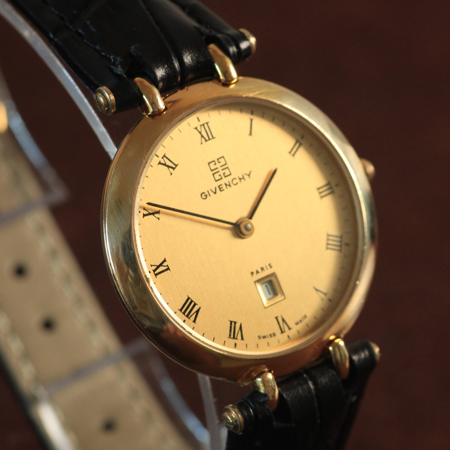 Vintage Givenchy Paris Womens Gold Dress Watch - Swiss Quartz