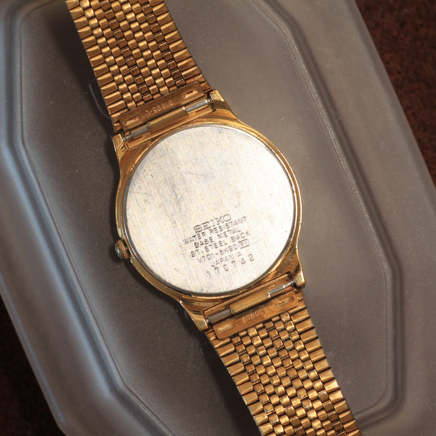 Neo-vintage Seiko Galaxy Mens Gold Dress Watch - V701-6K90 - 1991