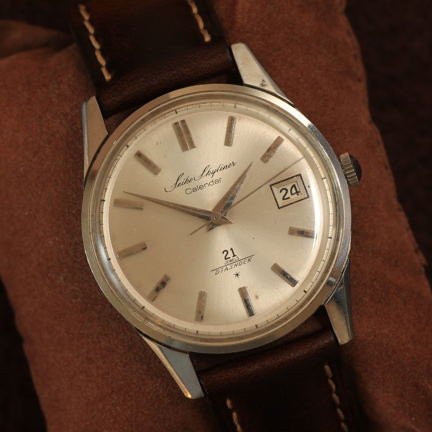 Vintage Seiko Skyliner Calendar Manual Wind Mens Watch - Mid 60s