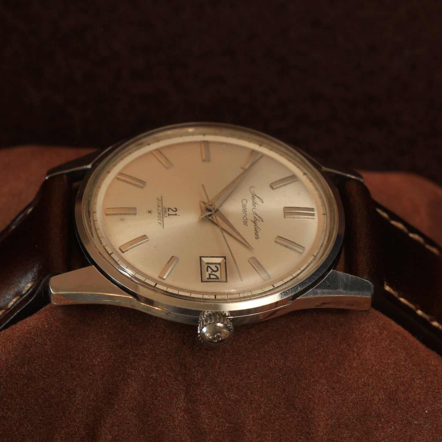 Vintage Seiko Skyliner Calendar Manual Wind Mens Watch - Mid 60s