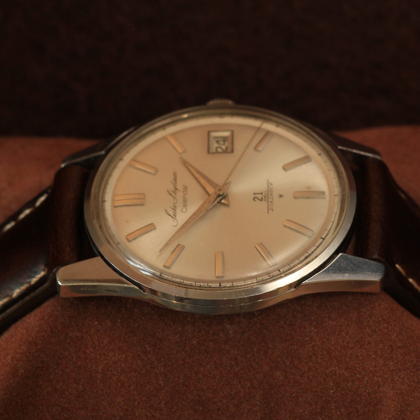Vintage Seiko Skyliner Calendar Manual Wind Mens Watch - Mid 60s