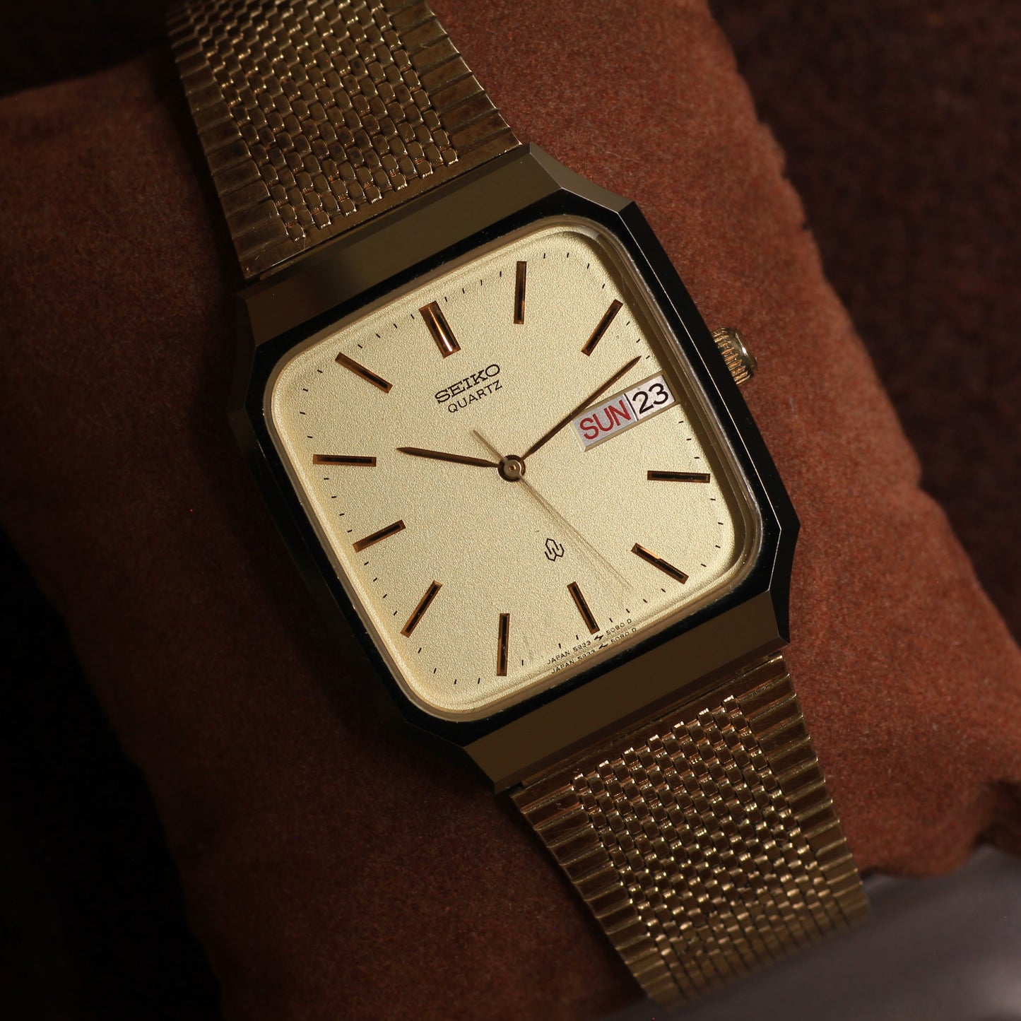 Vintage Seiko Seagull Square Mens Dress Watch - 5933-5080 - 1981