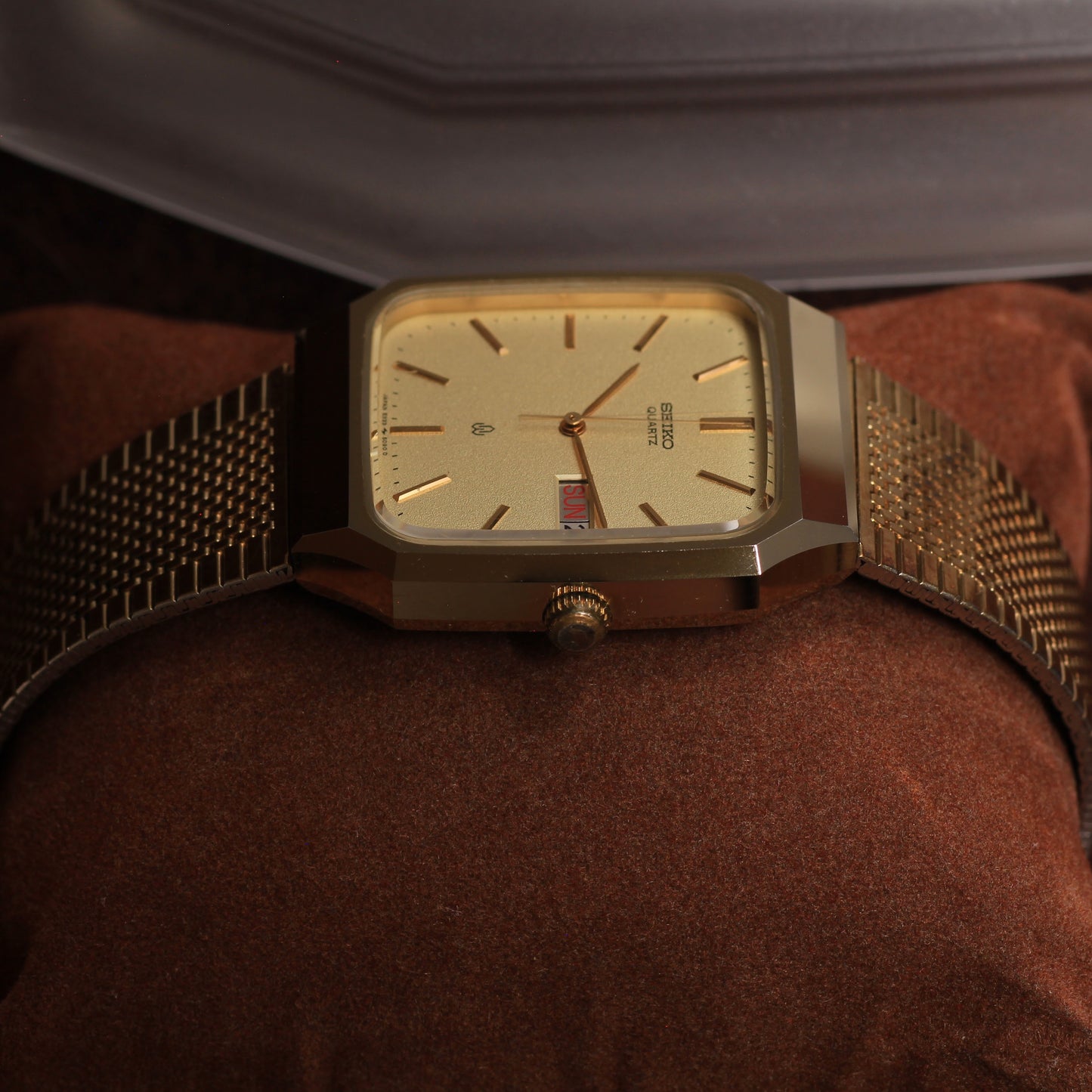 Vintage Seiko Seagull Square Mens Dress Watch - 5933-5080 - 1981
