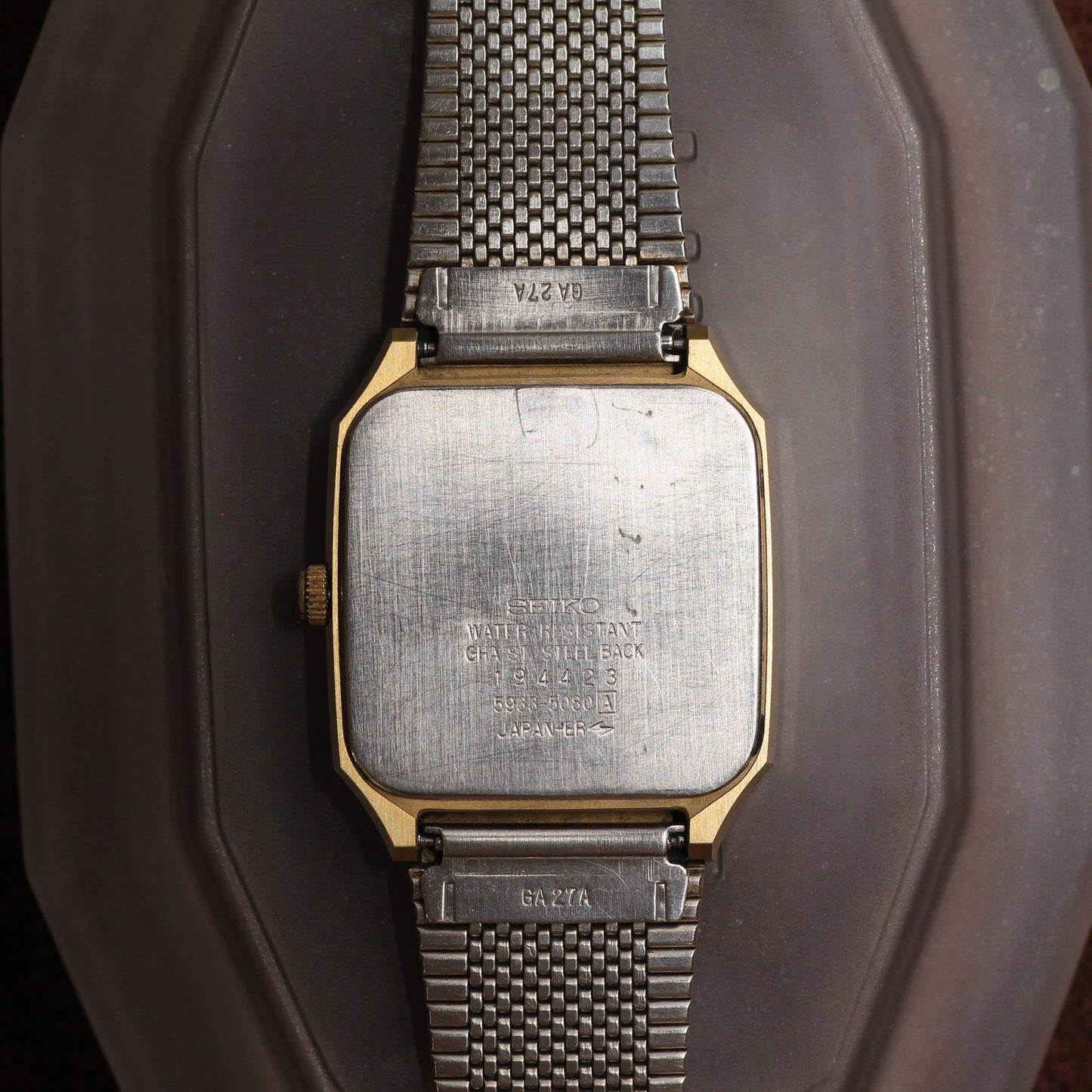 Vintage Seiko Seagull Square Mens Dress Watch - 5933-5080 - 1981