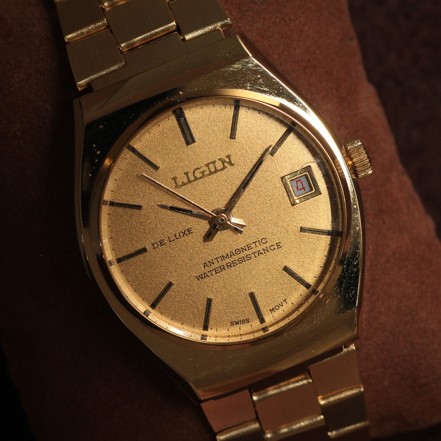 Vintage Ligin De Luxe Swiss Mens Dress Watch - Hong Kong Assembled