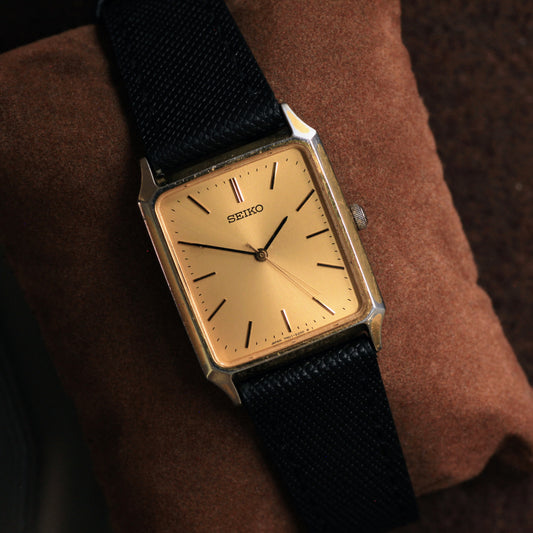 Vintage Seiko Spirit Gold Tank Mens Dress Watch - 7N01-5180 - 1995